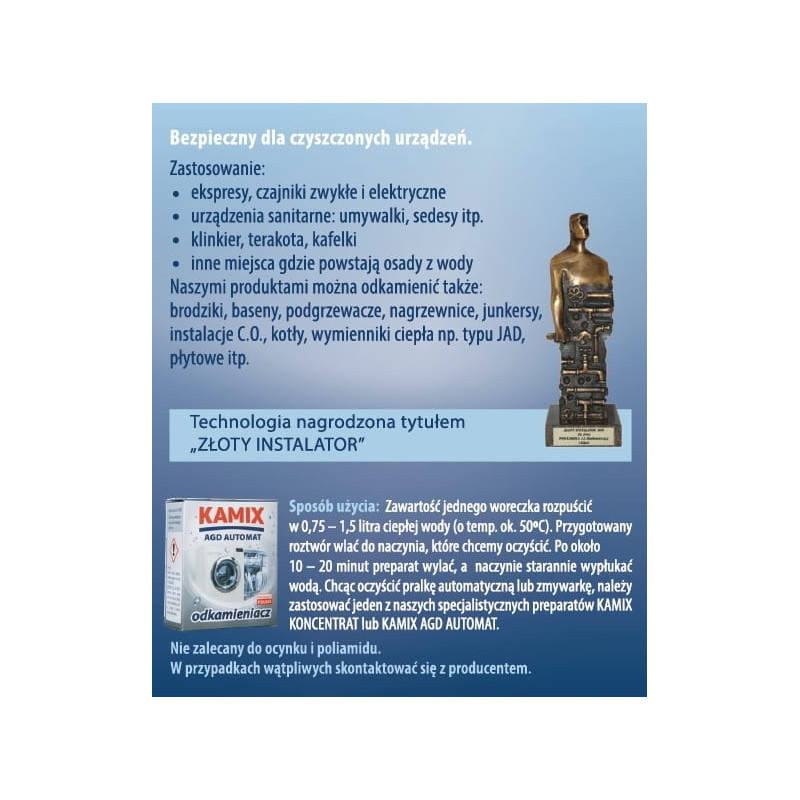 Preparat do usuwania kamienia KAMIX odkamieniacz 150g
