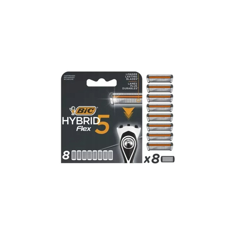 Wkłady do maszynki do golenia Flex 5 HYBRID blister 8 sztuk BIC 502341