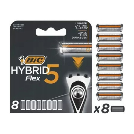 Wkłady do maszynki do golenia Flex 5 HYBRID blister 8 sztuk BIC 502341