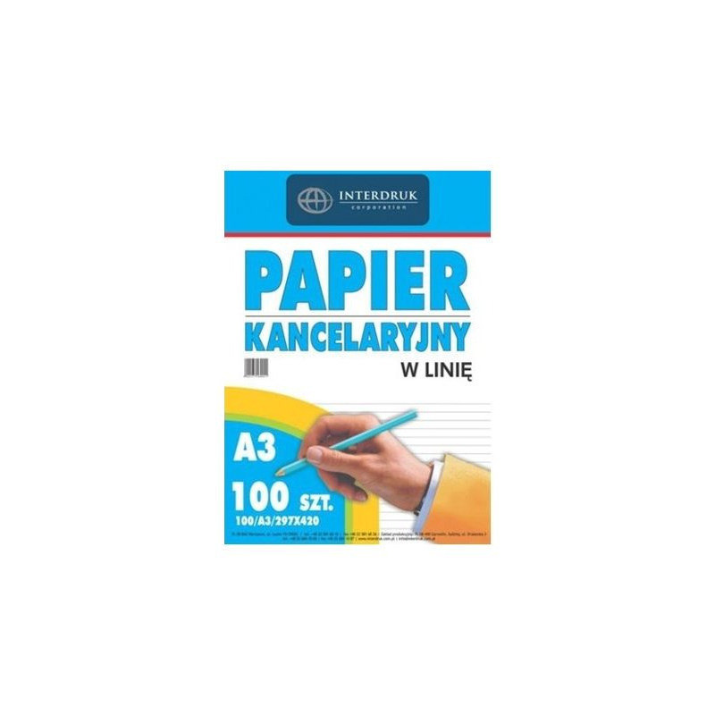 Papier kancelaryjny A3 linia (100) INTERDRUK