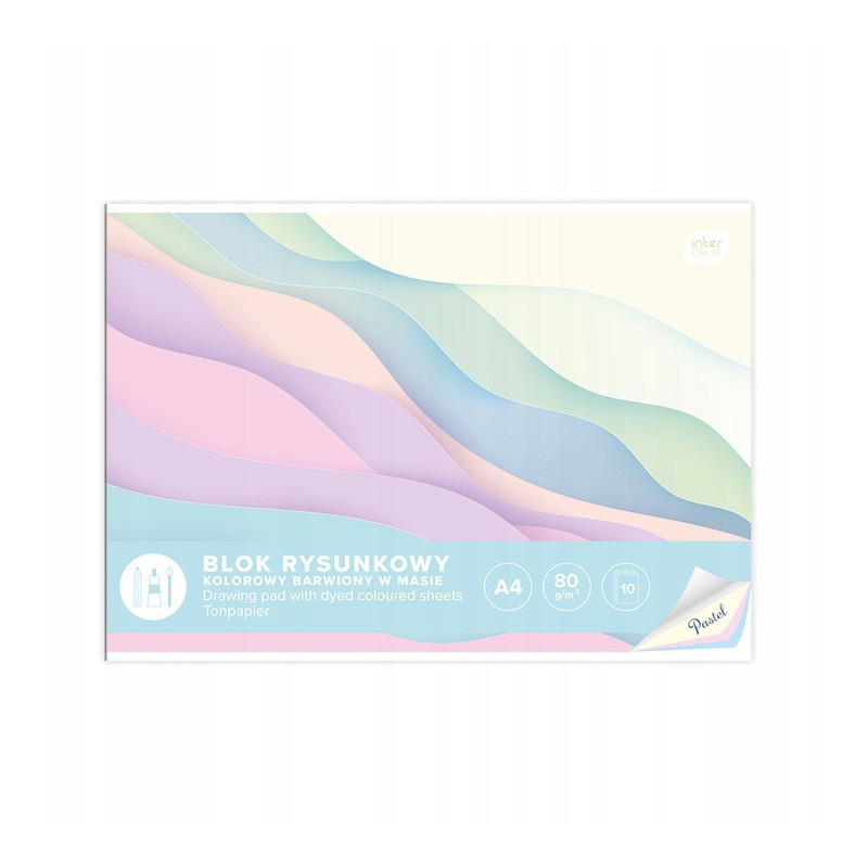 Blok rysunkowy A4 kolor 10k Pastel INTERDRUK