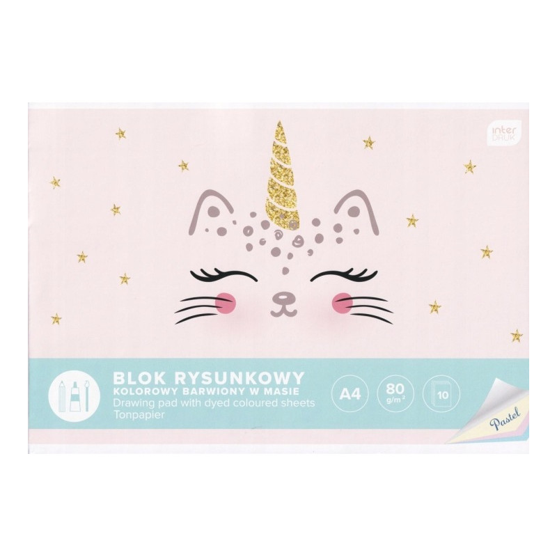 Blok rysunkowy A4 kolor 10k Pastel INTERDRUK