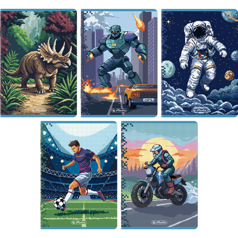 Zeszyt A5 16k kratka PIXEL FUN chłopięcy 400207497 HERLITZ