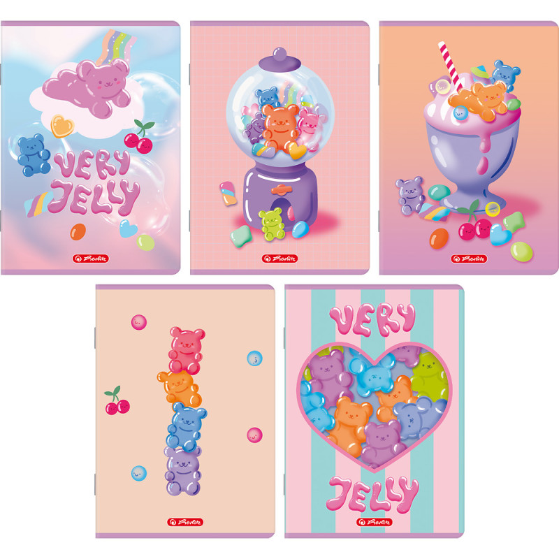 Zeszyt A5 16k linia podwójna kolorowa JELLY 400206373 HERLITZ