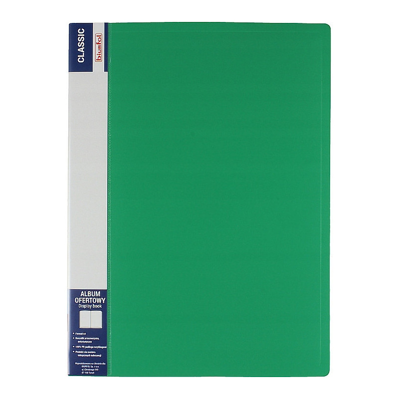 Album ofertowy na dokumenty 40 kieszeni CLASSIC zielony AOF-04-02 BIURFOL