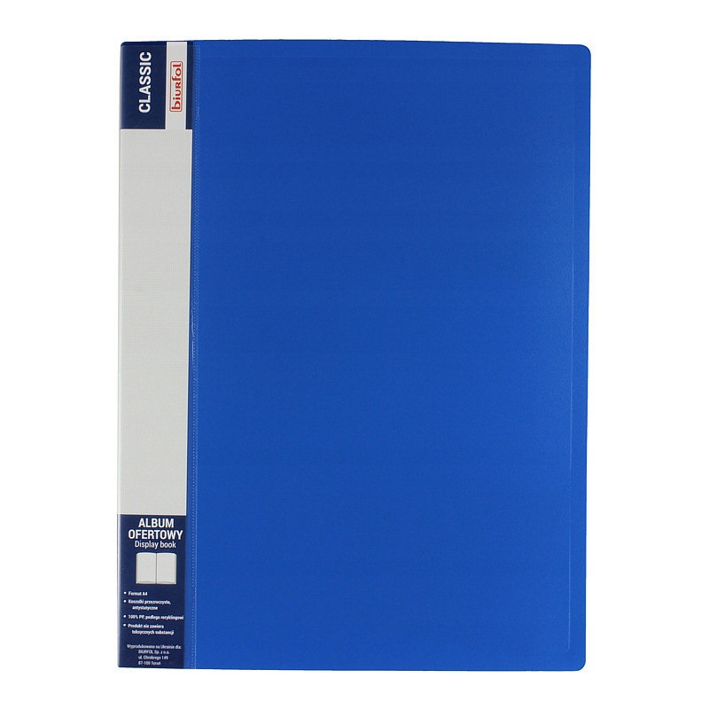 Album ofertowy na dokumenty 60 kieszeni CLASSIC niebieski AOF-06-03 BIURFOL