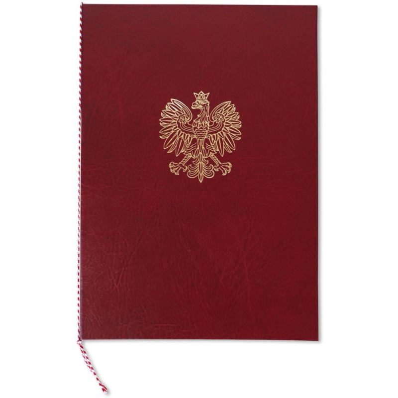 Okładka na dyplom z orłem bordowa 339-075 WARTA