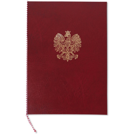 Okładka na dyplom z orłem bordowa 339-075 WARTA
