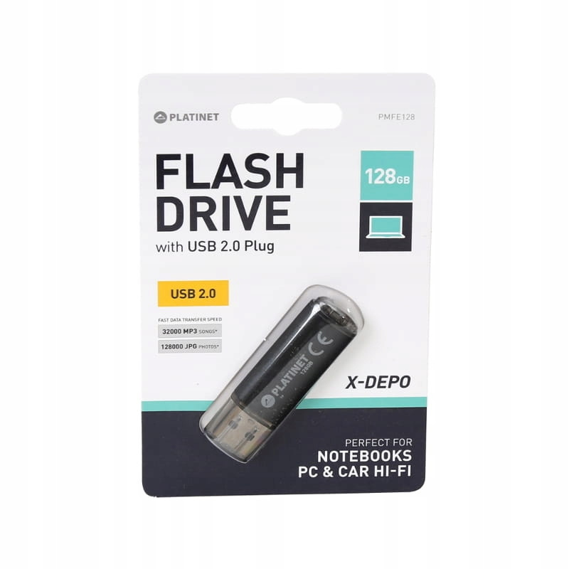 Pamięć USB-A 128GB PLATINET X-DEPO USB 2.0 czarny (41590)