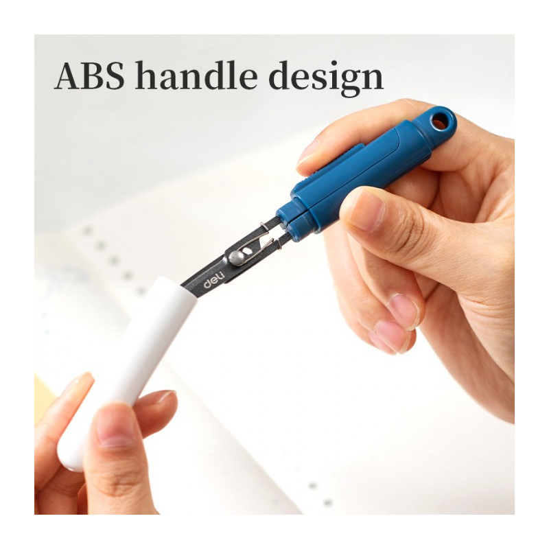 Nożyczki kompaktowe w bezpiecznym etui Linfini różowe EZ508P DELI