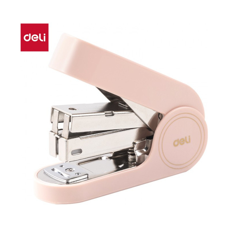 Zszywacz Linfini 25k różowy EM390P DELI