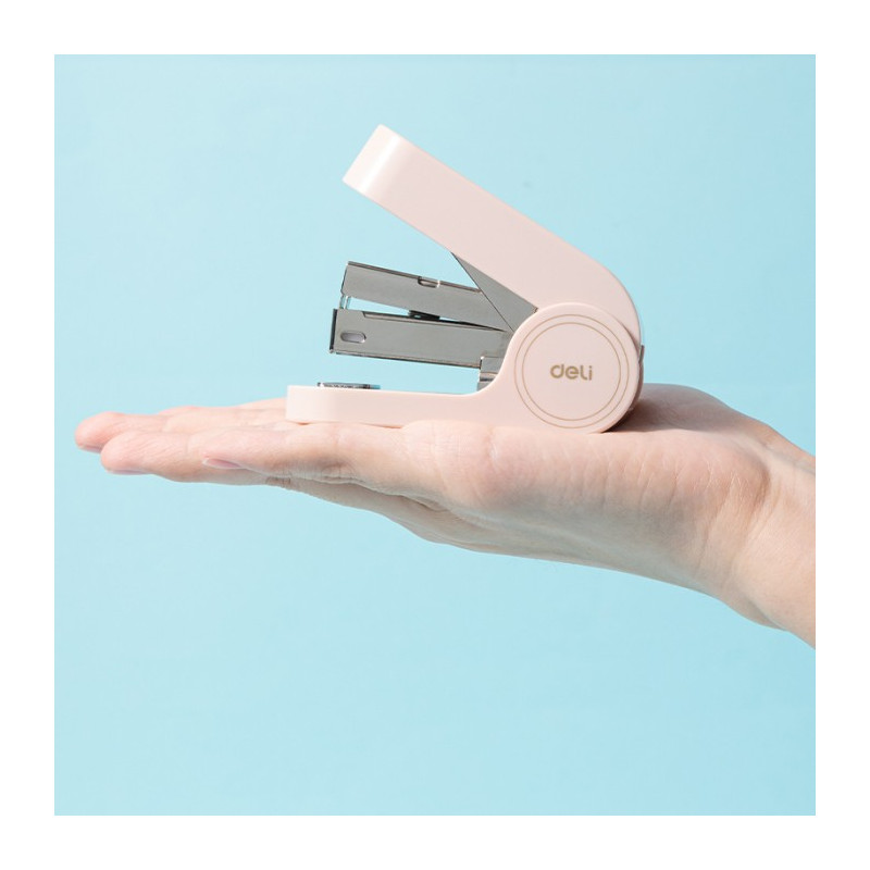 Zszywacz Linfini 25k różowy EM390P DELI