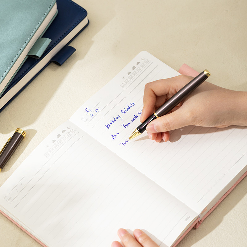 Notes A5 144k linia w skórzanej oprawie Linfini mix kolorów EN157L DELI