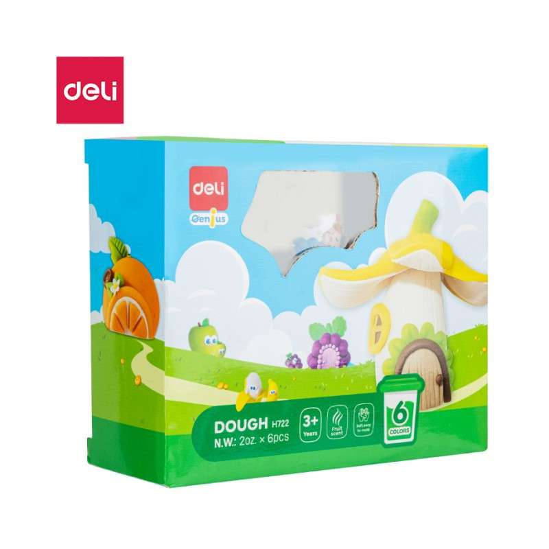 Ciastolina 6 kolorów owocowy zapach EH722 DELI