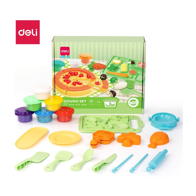 Ciastolina 6 kolorów - zestaw Pizza EH725 DELI