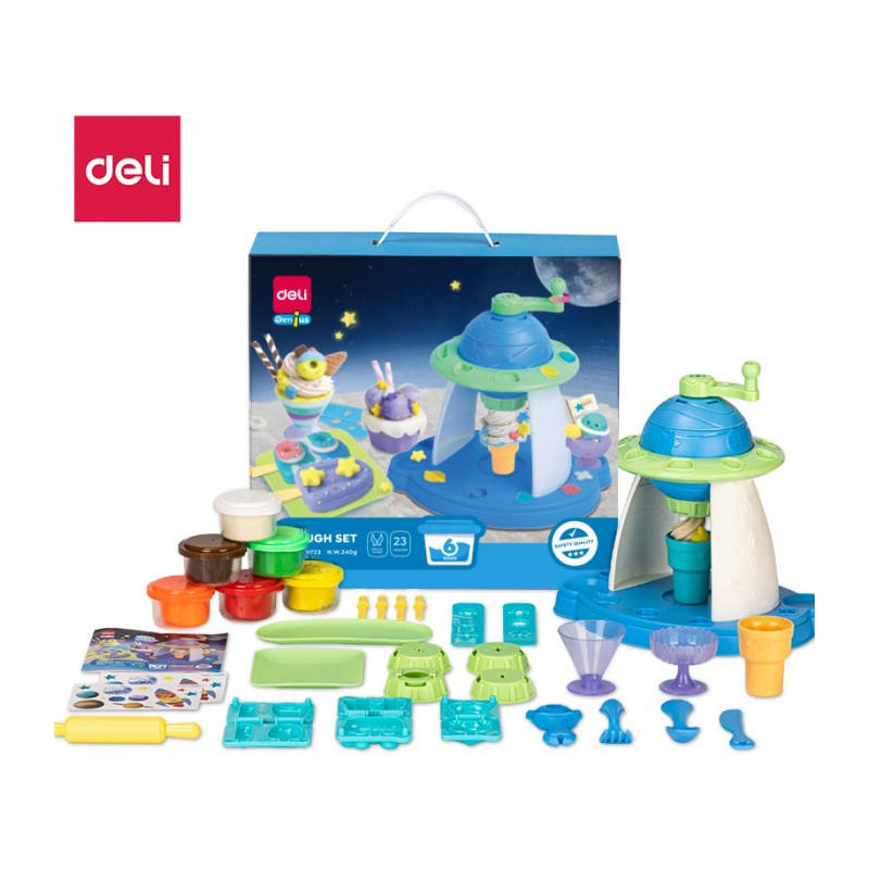 Ciastolina 6 kolorów - zestaw Kosmiczne Lody EH723 DELI