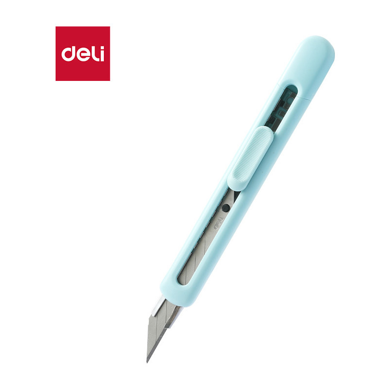 Nożyk biurowy LonGreen ostrze łamane 9mm niebieski EM411-BL DELI