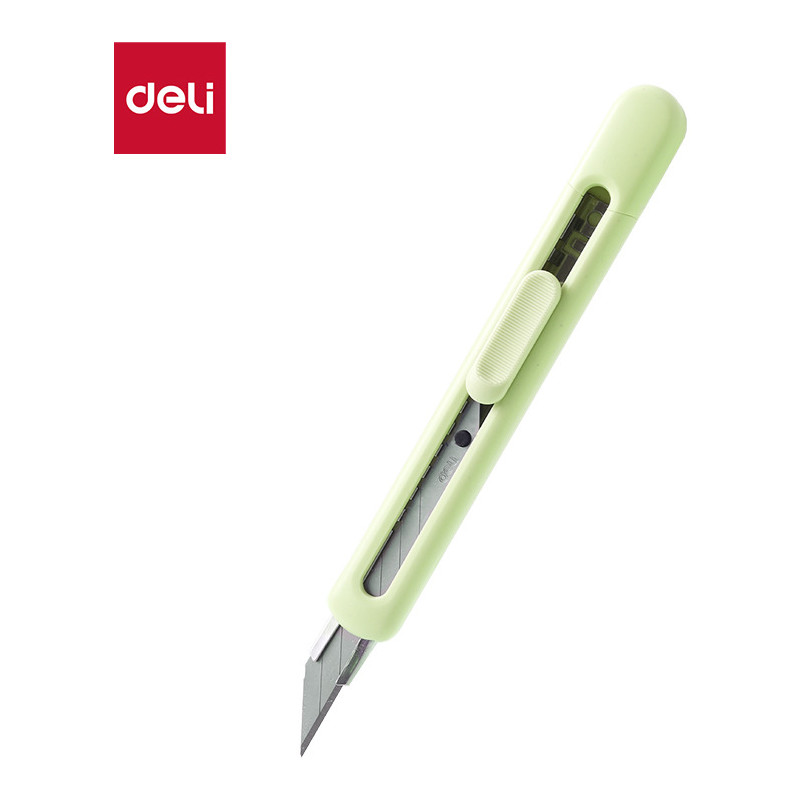 Nożyk biurowy LonGreen ostrze łamane 9mm zielony EM411-GR DELI