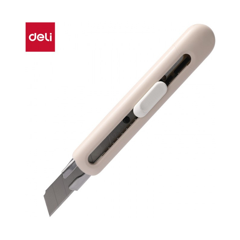 Nożyk biurowy Linfini ostrze łamane 18mm biały EM530W DELI