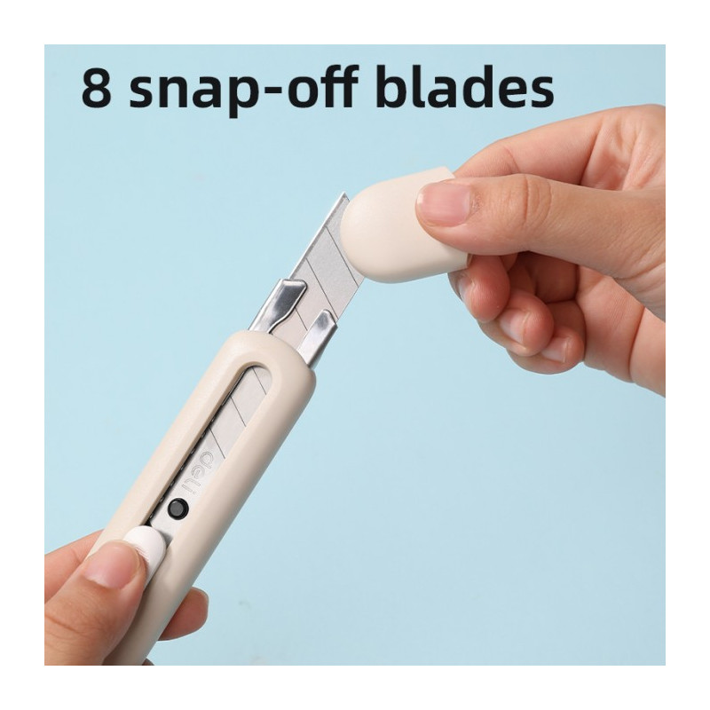 Nożyk biurowy Linfini ostrze łamane 18mm biały EM530W DELI