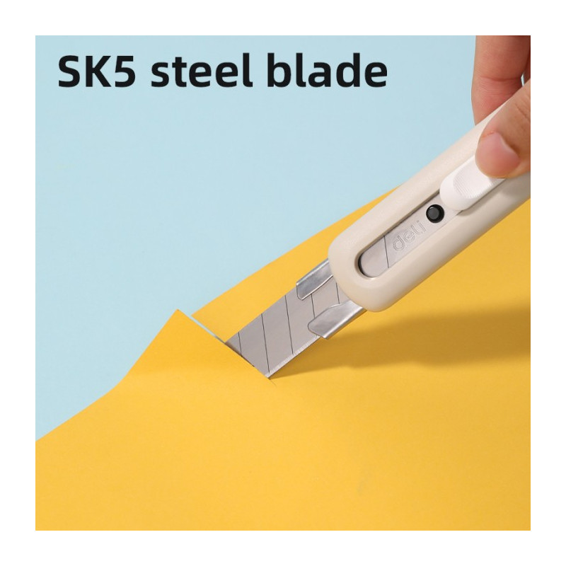 Nożyk biurowy Linfini ostrze łamane 18mm biały EM530W DELI