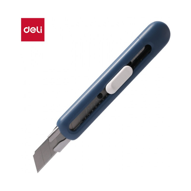 Nożyk biurowy Linfini ostrze łamane 18mm niebieski EM530B DELI