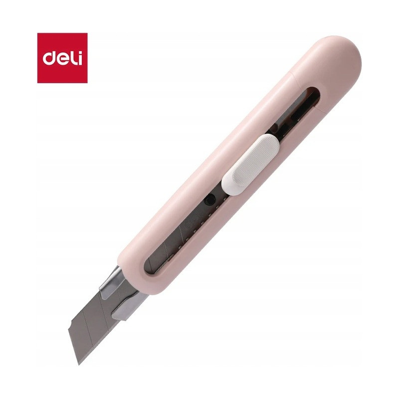 Nożyk biurowy Linfini ostrze łamane 18mm różowy EM530P DELI