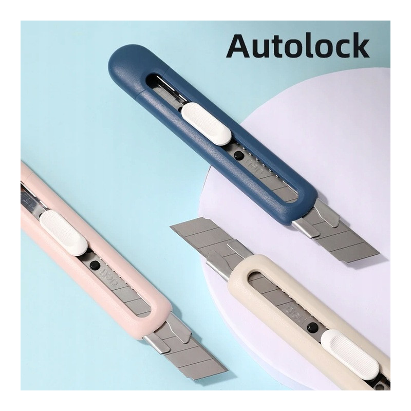 Nożyk biurowy Linfini ostrze łamane 18mm różowy EM530P DELI