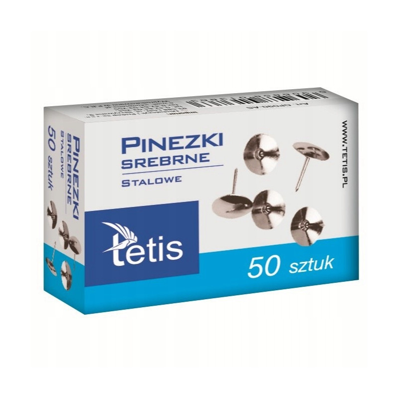 Pinezka srebrna (50szt.) GP090-AS TETIS