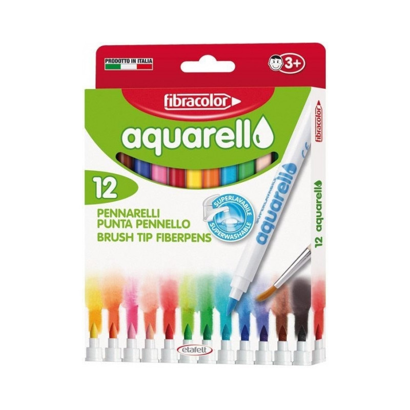 Mazaki akwarelowe AQUARELLO 12 FIBRACOLOR 6877
