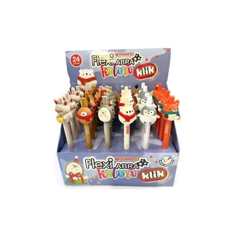 Długopis ścieralny automatyczny Flexi Abra Kolori Klik Christmas Forest niebieski TT8825 Penmate