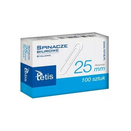 Spinacze biurowe 25mm (100szt.) GS140-A TETIS