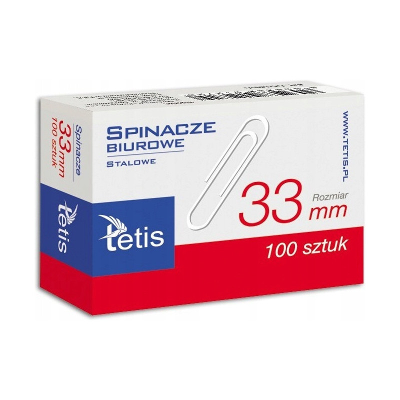 Spinacze biurowe 33mm (100szt.) GS140-C TETIS