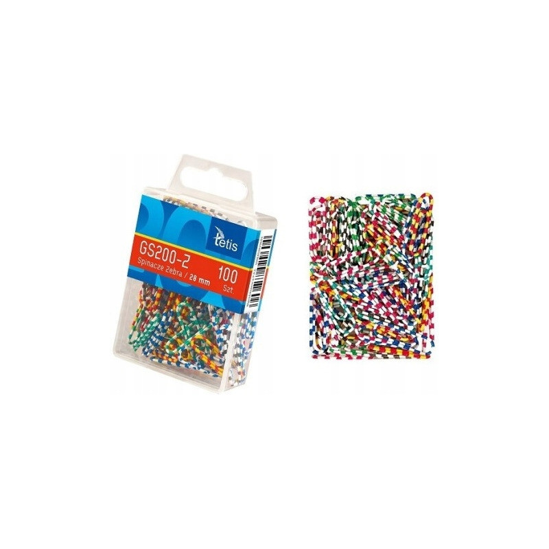 Spinacze okrągły zebra 28mm (100szt.) GS200-Z TETIS