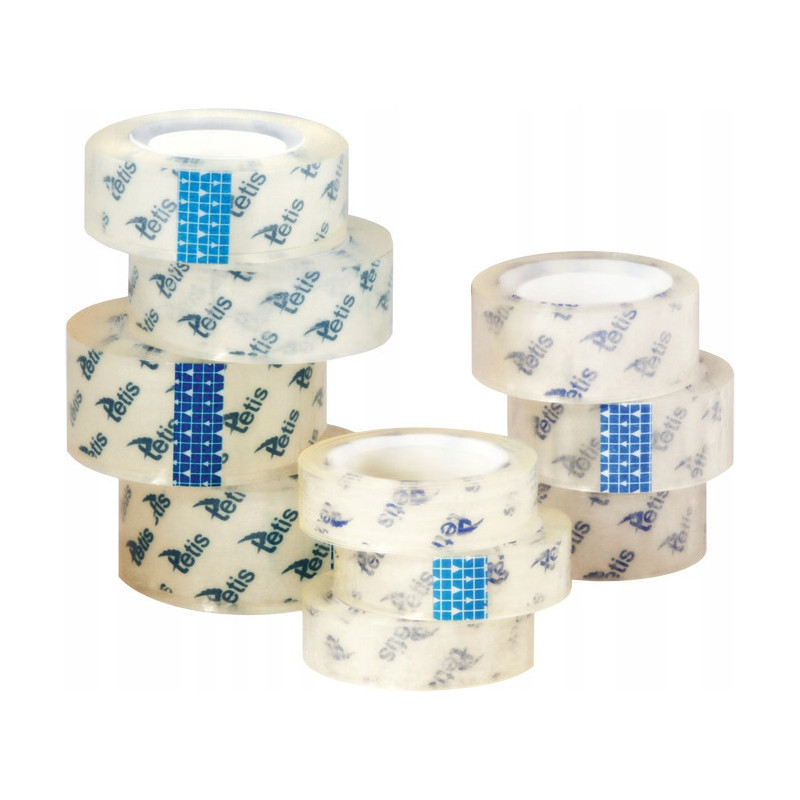 Taśma klejąca krystaliczna 12x10m (12sztuk) BT005-A1 TETIS