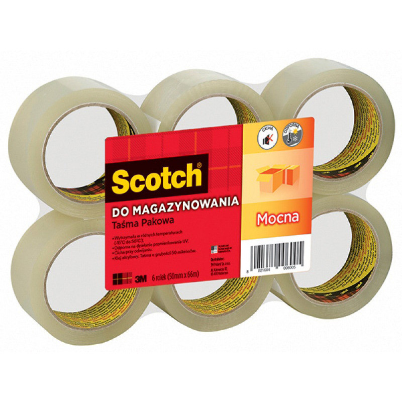 Taśma pakowa do magazynowania 309 przezroczysta CICHA 50x66 309 TSP SCOTCH