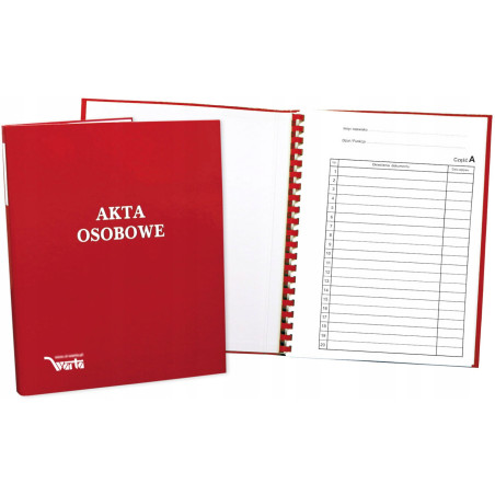 Teczka akt osobowych ABCDE okładka twarda binda wew. bez treści, czerwona 1824-339-138 WARTA