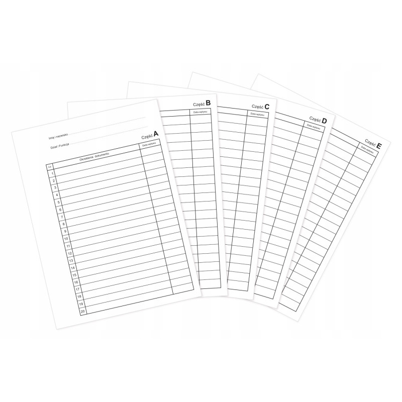 Teczka akt osobowych ABCDE okładka twarda binda wew. bez treści, czerwona 1824-339-138 WARTA