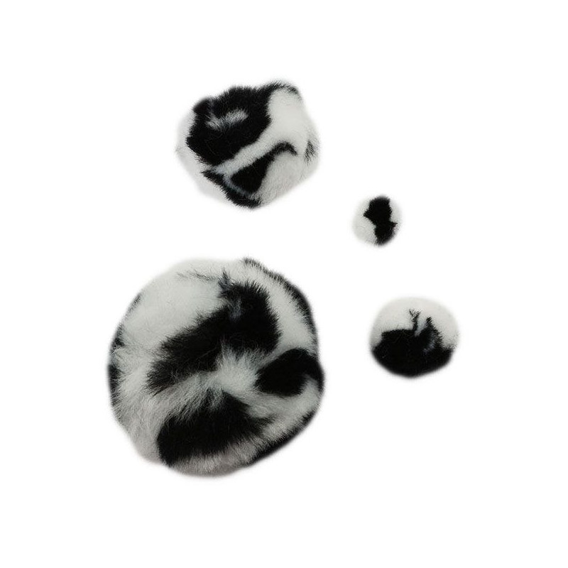 Pompony akrylowe A45 ANIMAl biało-czarne 338522