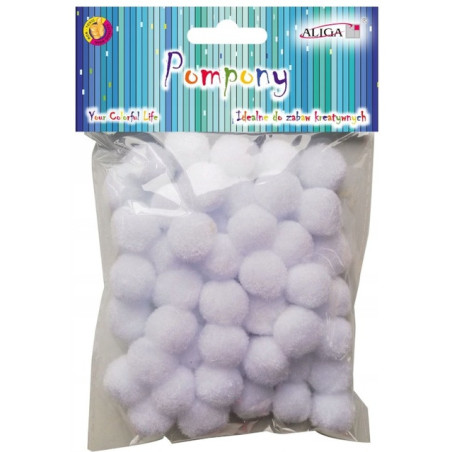 Pompony POM-401 białe 2cm op.60szt.