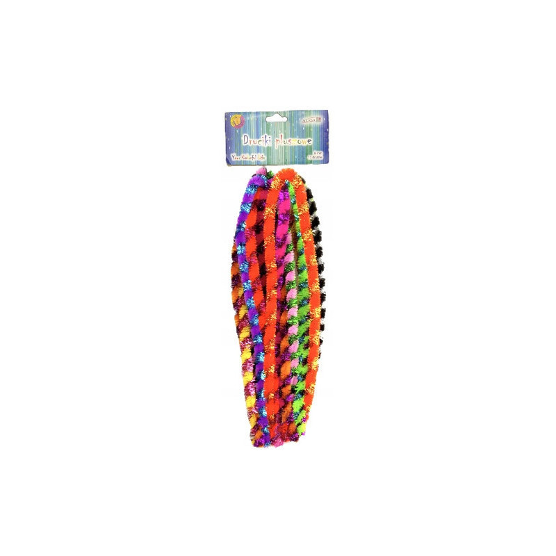 Druty pluszowe przeplatane mix 9mm x 50cm DP-0217 ALIGA