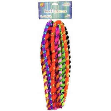 Druty pluszowe przeplatane mix 9mm x 50cm DP-0217 ALIGA