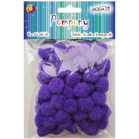 Pompony POM-405 fioletowe 2cm op.60szt. ALIGA