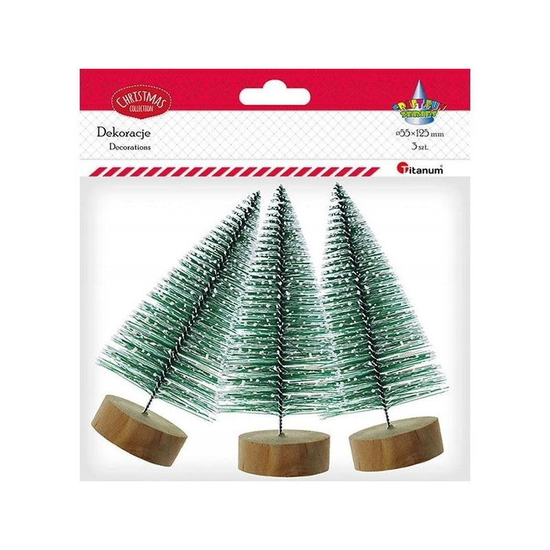 Ozdoba świąteczna choinka 5x13cm (3 sztuki) 628093 TITANUM