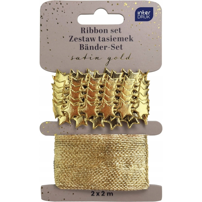 Zestaw tasiemek 2x2m ZŁOTY Satin Gold INTERDRUK