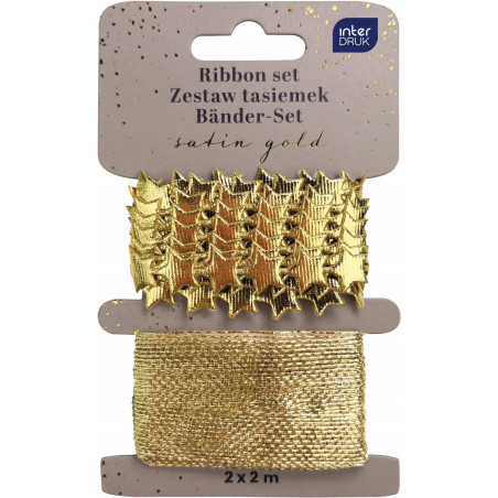 Zestaw tasiemek 2x2m ZŁOTY Satin Gold INTERDRUK