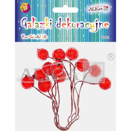 Gałązki dekoracyjne dł. 12cm op. 6szt. DPG-5197 ALIGA