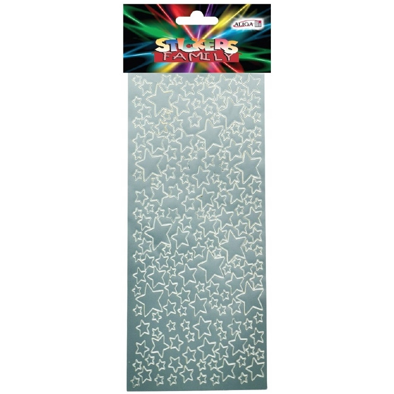 Naklejki gwiazdki złote/srebrne 10 cm x 23 cm NKX-5368 ALIGA