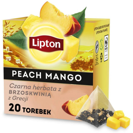 Herbata LIPTON PIRAMID (20 torebek) czarna z Brzoskwinią & Mango