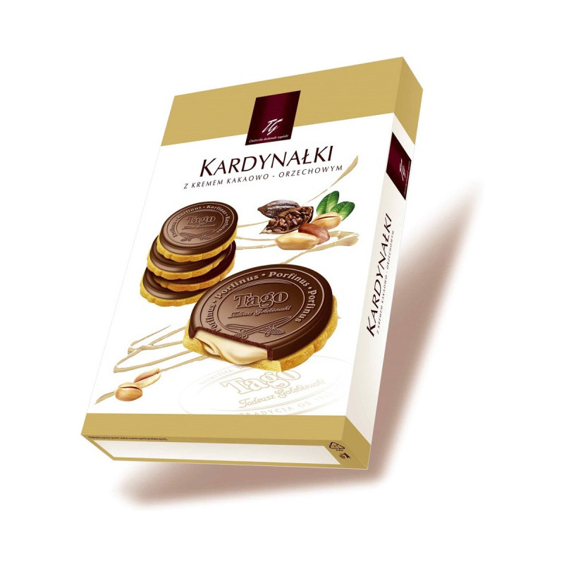 Ciastka TAGO KARDYNAŁKI 180g z kremem kakaowo-orzechowym
